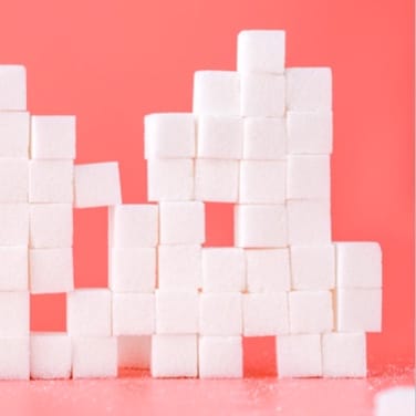 Close-up of sugar cubes in a decorative arrangement